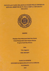 Penyitaan Yang Dilakukan Oleh Pihak Kreditur Kepada Debitur di PT. Nusa Surya Ciptadana Finance