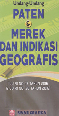 Undang- Undang Paten & Merek dan Indikasi Geografis