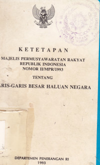 Undang-undang Dasar Pedoman Penghayatan Dan Pengamalan Pancasila Garis-Garis Besar Haluan Negara