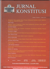 JURNAL KONSTITUSI: Volume 16 Nomor 1, Maret 2019