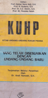 KUHP Kitab Undang-Undang Hukum Pidana