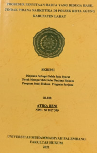 Prosedur Penyitaan Harta Yang Diduga Hasil Tindak Pidana Narkotika Di Polsek Kota Agung Kabupaten Lahat