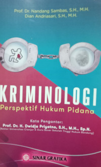 KRIMINOLOGI: Perspektif Hukum Pidana