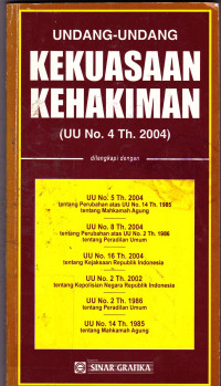 Undang-Undang Kekuasaan Kehakiman (UU No.4 Th.2004)