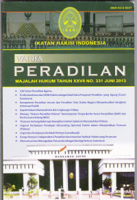 VARIA PERADILAN: MAJALAH HUKUM TAHUN XXVII No. 331 JUNI 2013