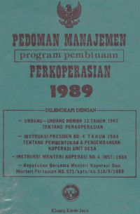 Pedoman Managemen Program Pembinaan Perkoperasian 1989