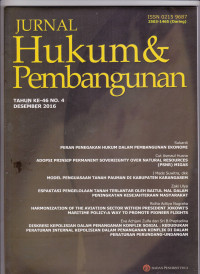 JURNAL Hukum & Pembangunan TAHUN KE-46 NO. 4 Desember 2016