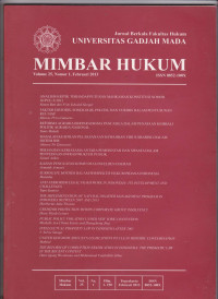 Jurnal Berkala Fakultas Hukum Univeritas Gadjah Mada: MIMBAR HUKUM (Volume 25, Nomor 1, Februari 2013)