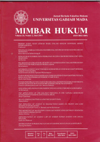 Jurnal Berkala Fakultas Hukum Univeritas Gadjah Mada: MIMBAR HUKUM (Volume 26, Nomor 2, Juni 2014)