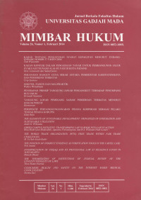 Jurnal Berkala Fakultas Hukum Univeritas Gadjah Mada: MIMBAR HUKUM (Volume 26, Nomor 1, Februari 2014)