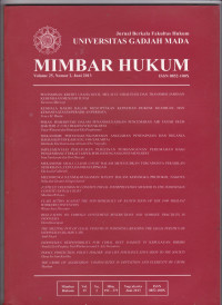 Jurnal Berkala Fakultas Hukum Univeritas Gadjah Mada: MIMBAR HUKUM (Volume 25, Nomor 2, Juni 2013)