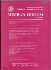 Jurnal Berkala Fakultas Hukum Univeritas Gadjah Mada: MIMBAR HUKUM (Volume 25, Nomor 3, Oktober 2013)