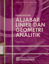 PENGANTAR ALJABAR LINIER DAN GEOMETRI ANALITIK