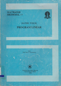 Image of MATERI POKOK PROGRAM LINEAR