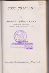 Image of COST CONTROL