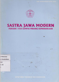 Image of Sastra jawa modern: periode 1920 sampai perang kemerdekaan