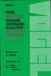 Image of Vogel Buku Teks Analisis Anorganik Makro dan Simimikro