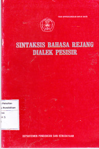 Image of Sintaksis bahasa rejang dialek pesisir