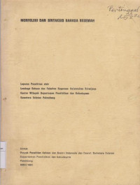 Image of Morfologi dan Sintaksis Bahasa Besemah