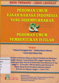 Image of Pedoman umum ejaan bahasa indonesia yang disempurnakan & pedoman umum pembentukan istilah