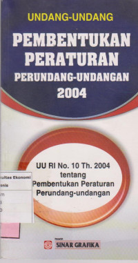 Image of Undang-undang pembentukan peraturan perundang-undangan 2004