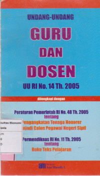 Image of Undang-undang guru dan dosen