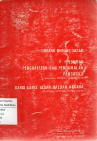 Undang-undang dasar Pedoman Penghayatan Dan pengamaan Pancasila