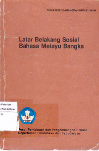 Latar belakang sosial bahasa melayu Bangka