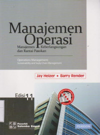 Image of Manajemen Operasi: Manajemen Keberlangsungan dan rantai Pasokan Edisi 11