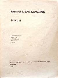 SASTRA LISAN KOMERING BUKU II