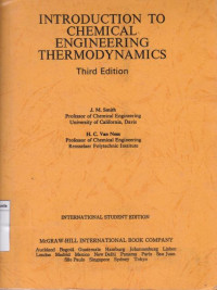 INTRODUCTION CHEMICAL ENGINEERING THERMODYNAMICS