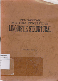 Image of Pengantar metoda penelitian linguistik struktural