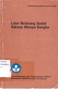 Image of Latar belakang sosial bahasa melayu Bangka