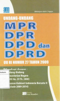 Undang-undang MPR DPR DPD dan DPRD UU RI Nomor 27 tahun 2009