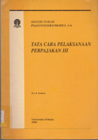 Image of TATA CARA PELAKSANAAN PERPAJAKAN III