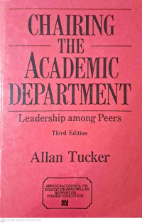 Chairing the Academic Departement : Leadership among Peers