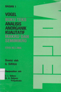 Image of Analisis anorganik kualitatif  makro dan semimikro