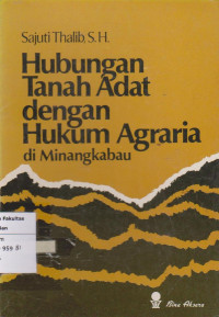 Image of Hubungan tanah adat dengan hukum agraria di minang kabau