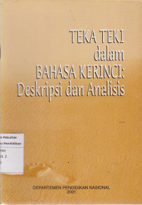Image of Teka-teki dalam bahasa kerinci; deskripsi dan analasis
