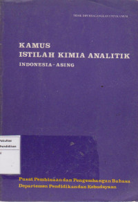 Image of Kamus istilah kimia analitik: Indonesia-Asing