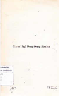 Image of Catatan Bagi Orang-Orang Berzirah