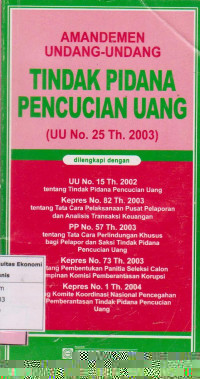 Amandemen undang-undang: tindak pidana pencucian uang