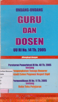 Undang-undang guru dan dosen