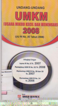 Undang-undang UMKM usaha mikro kecil dan menengah 2008